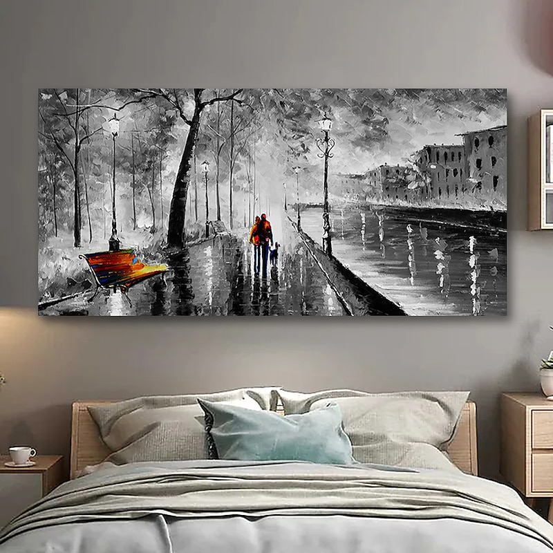 Oil Painting Handmade Hand Painted  Wall Art Modern Romantic Park Street View Home Decoration Decor Rolled Canvas No Frame Unstretched4