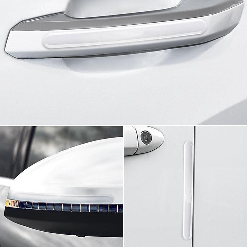 StarFire 4PCS Car Door Edge Transparent Anti Scratch Protection Strips Rearview Mirror Anti-collision Protector Sticker Bumper Scuff Plate Bar2