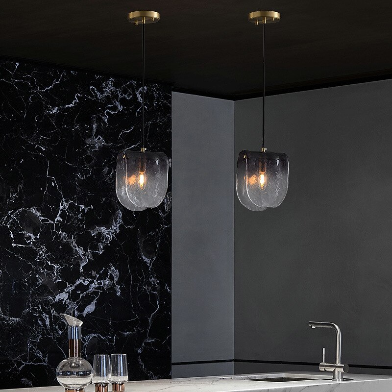 LED Pendant Lights Kitchen Glass Lighting Modern Farmhouse Foyer Entryway Light Fixtures Ceiling Hanging Globe Over Table Smoke Gray Neutral White4