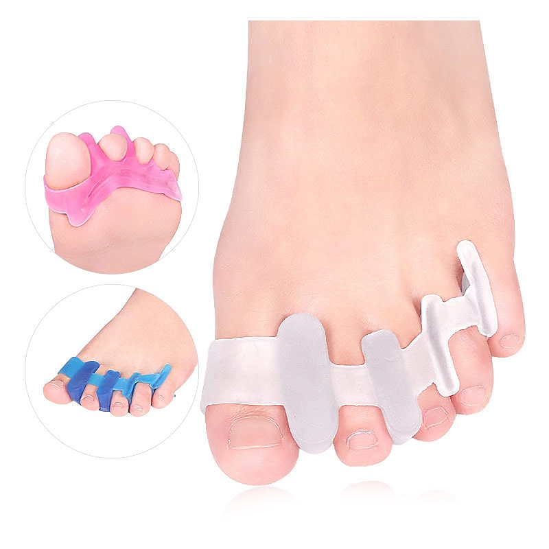 Silicone Thong Sandal Toe Flip Big Toe Spreader Cushion Bunion Pads Hard Silicone Toe Finger Separator 4 Hole Hallux Valgus Orthopedic Spacers Bunion Overlapping Hammer Foot Corrector