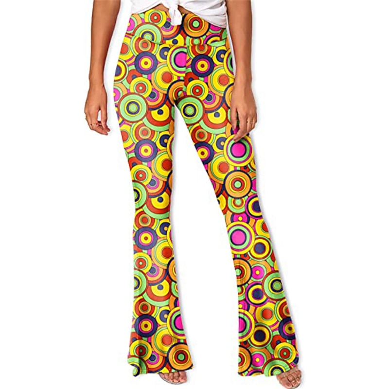 Retro Vintage 1960s 1970s Trousers Bell Bottom Pants Flared Trousers Hippie Fancy Dress Women's Daily Wear Bachelorette Party Pride Parade Adults' Pants3