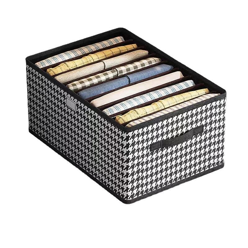Houndstooth Clothes Storage Box, Trousers Storage, Home Wardrobe Storage, Compartment Drawer Socks Storage Box2