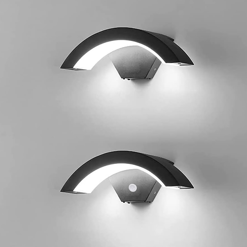 LED Outdoor Wall Lamp 24W with Motion Sensor IP65 Waterproof Light Control Suitable for Bathroom Garage Fence Deck Courtyard AC85-265V4