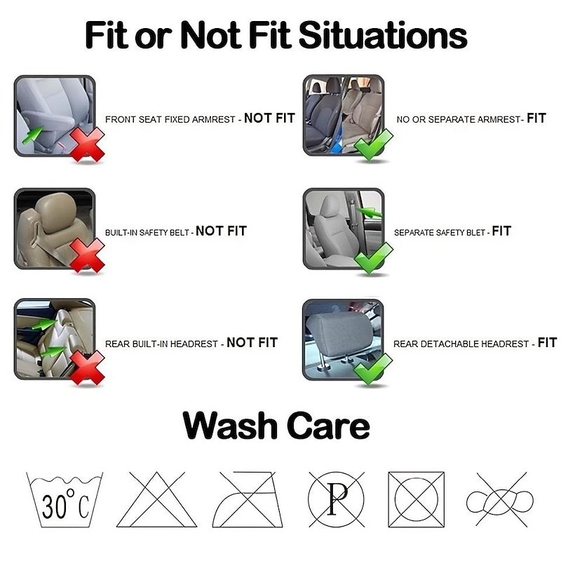 Universal Fit Car Seat Cover Full Set For Front And Rear 9 Pieces Pack Fit Most Cars2