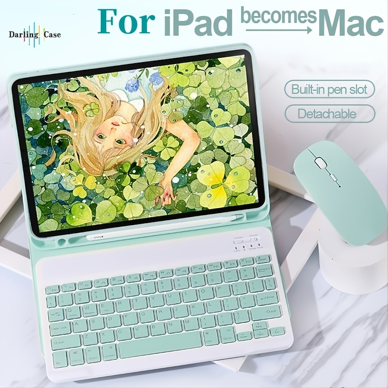 Tablet Computer Strap Keyboard For IPad 10th Protective Case With Keyboard, Keyboard Cover For IPad 11-inch 2018/2020/2021/2022,iPad Air4/Air5 10.9inch Case-Flip Bracket Cover-Keyboard Cover For IPad 10.2 Inch 7th/8th/9th.iPad 12.9inch.iPad 10.5inch2