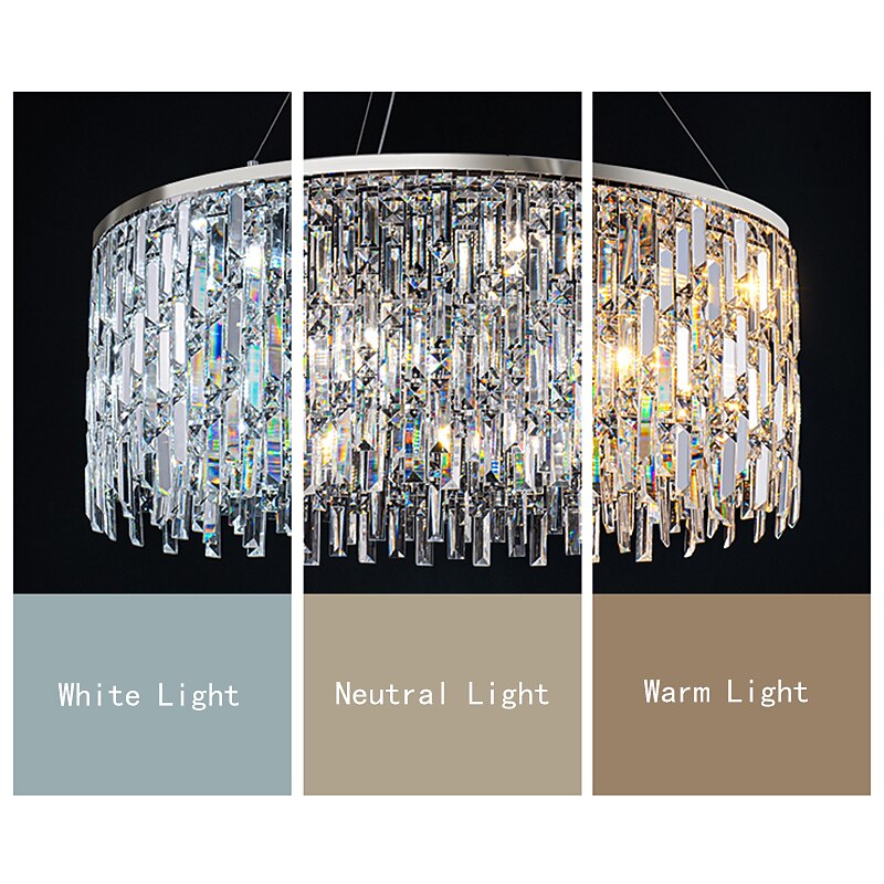 Light luxury living room chandelier new modern simple round light luxury crystal lamp designer home atmosphere restaurant chandelier3