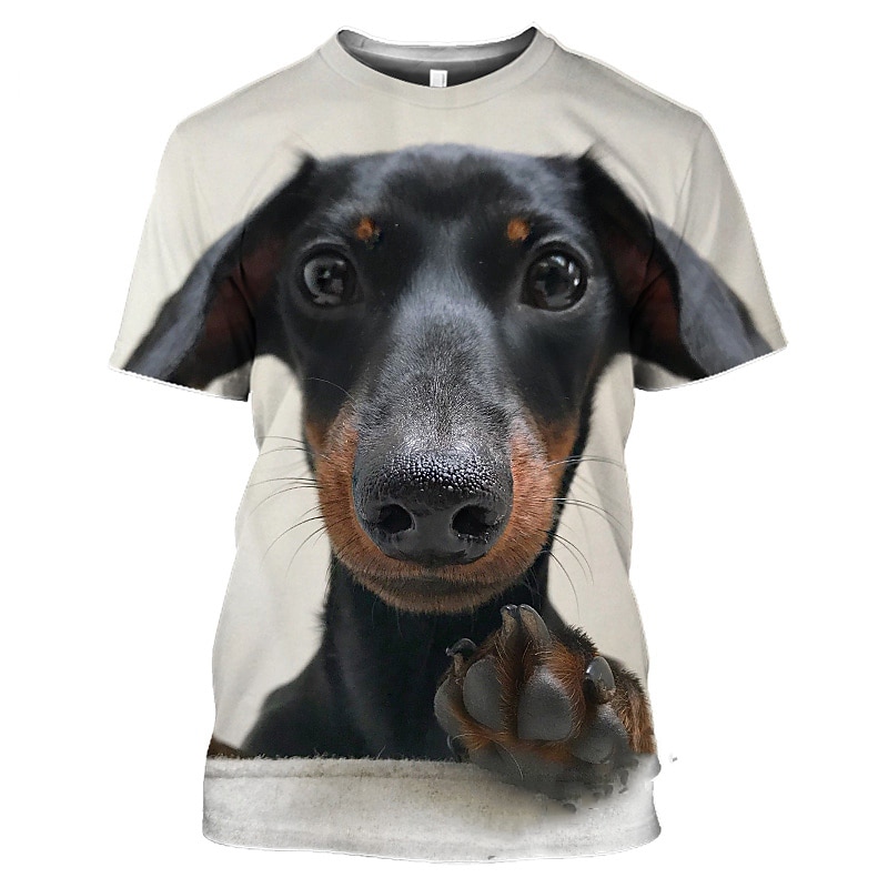 Animal Dog Dachshund T-shirt Graphic Tee For Men's Women's Unisex Adults' 3D Print Casual Daily Cute Funny Gift2