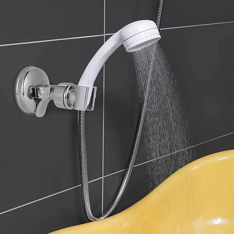 Shower Head Holder Suction Cup Handheld Showerhead Bracket Adjustable Height Shower Holder4