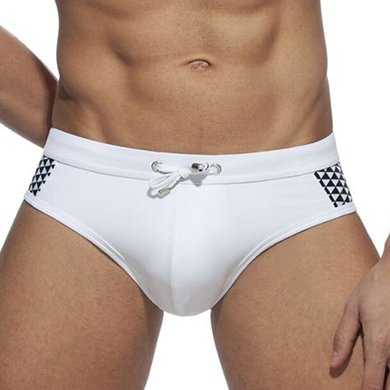 Men's Swimwear Swim Shorts Shorts Swim Briefs Print Geometry Comfort Breathable Outdoor Daily Going out Sports Hawaiian Black White