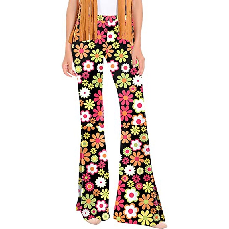 Retro Vintage Boho 1970s Trousers Bell Bottom Pants Wide Leg Pants Hippie Fancy Dress Women's Pride Parade Pride Month Adults' Pants2