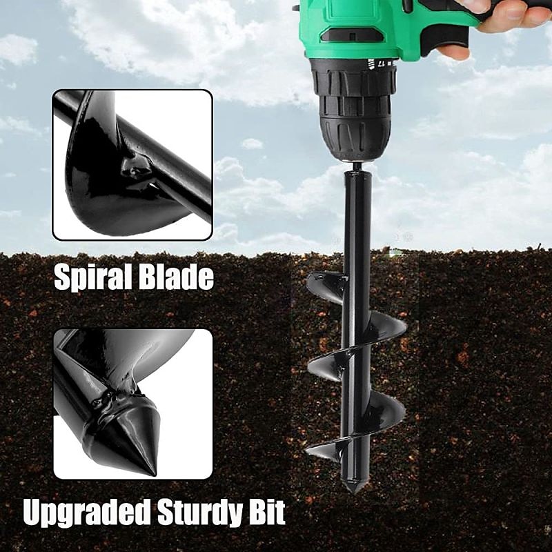 6 Sizes Garden Auger Drill Bit Tool Spiral Hole Digger Ground Drill Earth Drill For Seed Planting Gardening Fence Flower Planter2