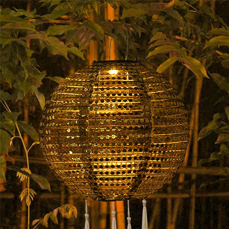 Outdoor Solar Power Hanging Light Lantern IP65 Waterproof Festive LED Solar Hanging Projection Garden Lamp For Yard Holiday Decor Lighting 25cm 10 Inch3