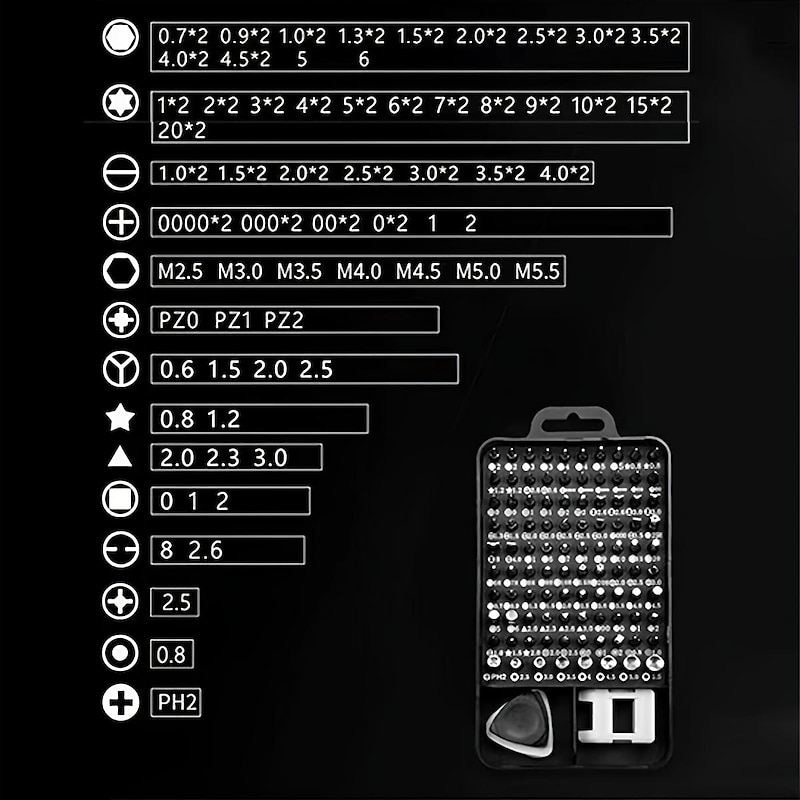 115pcs Car Precision Screwdriver Repair Tool Kit, Multi-function Electronic Screwdriver Set, Watch Mobile Phone Disassembly Repair Screwdriver Tools2