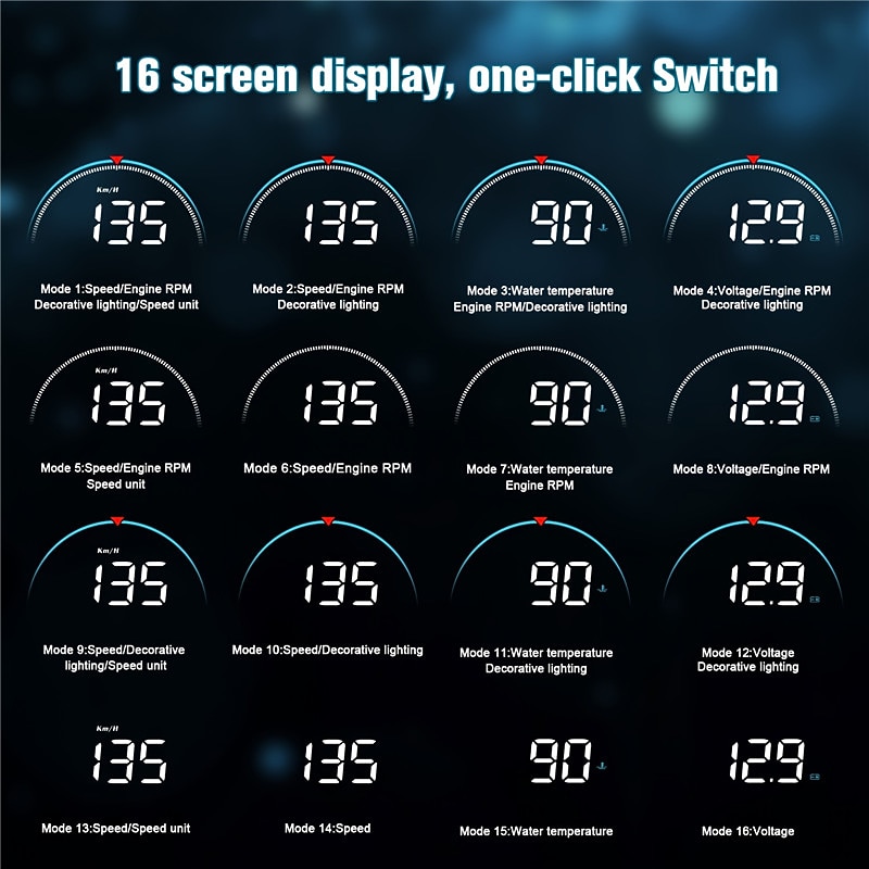 OBD2 GPS Car Projector M8 MPH KMH Auto Hud Speedometer Windshield 3.5'' Screen Size HD Car Head-up Display Alarm Accessories4