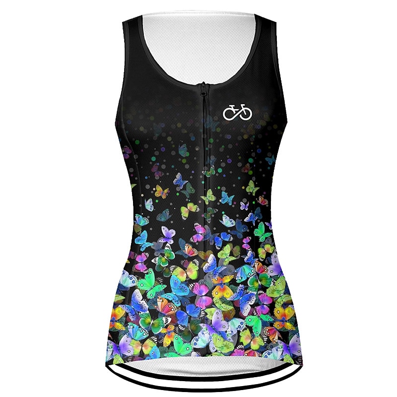 Women's Cycling Vest Cycling Jersey Graphic Butterfly Sleeveless Bike Vest / Gilet Jersey Top with 3 Rear Pockets Mountain Bike MTB Road Bike Cycling Quick Dry Back Pocket Moisture Wicking Breathable4