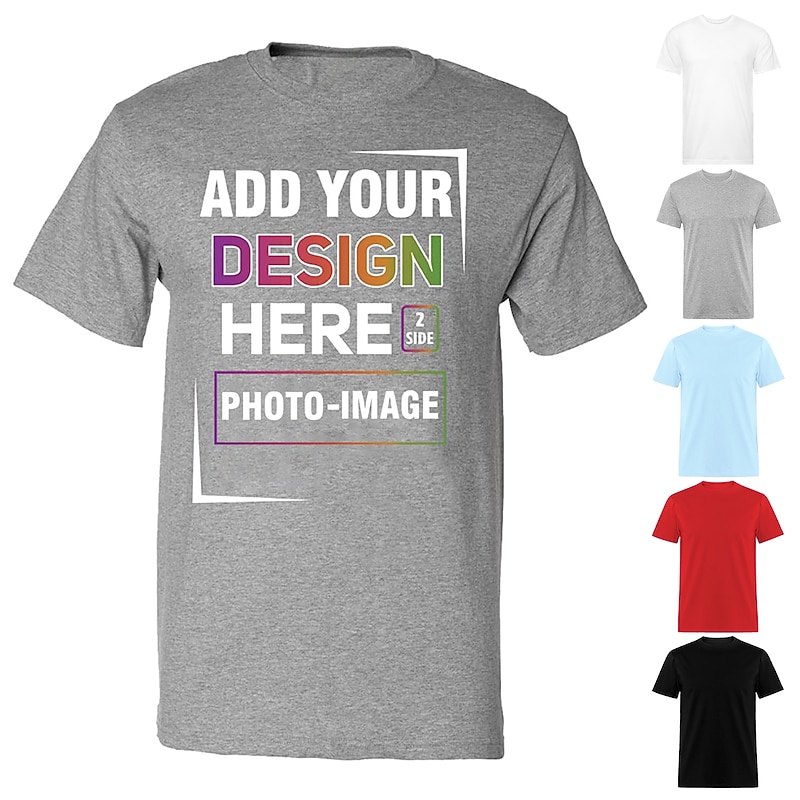 Personalized Men's Unisex 100% cotton Shirt T shirt Tee Optical Illusion 3D Graphic Prints Crew Neck Custom Print Black Red Blue Green 3D Print Clothing Personalized Valentine Gift Custom Made