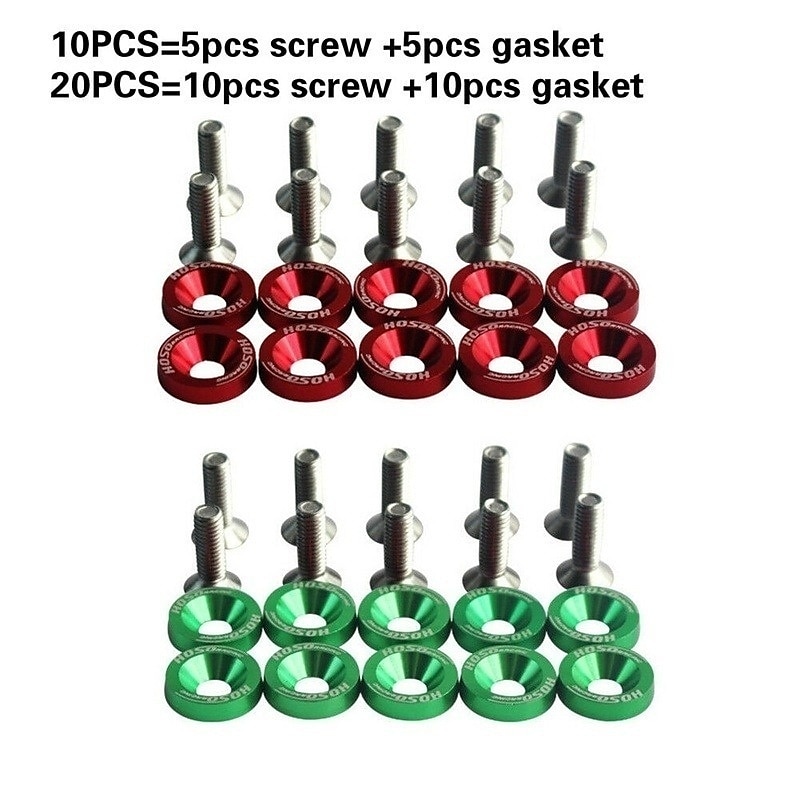 10pcs Aluminum M6 X 20 Car Styling Modification Fender Washer License Plate Bolts Car Decoration4
