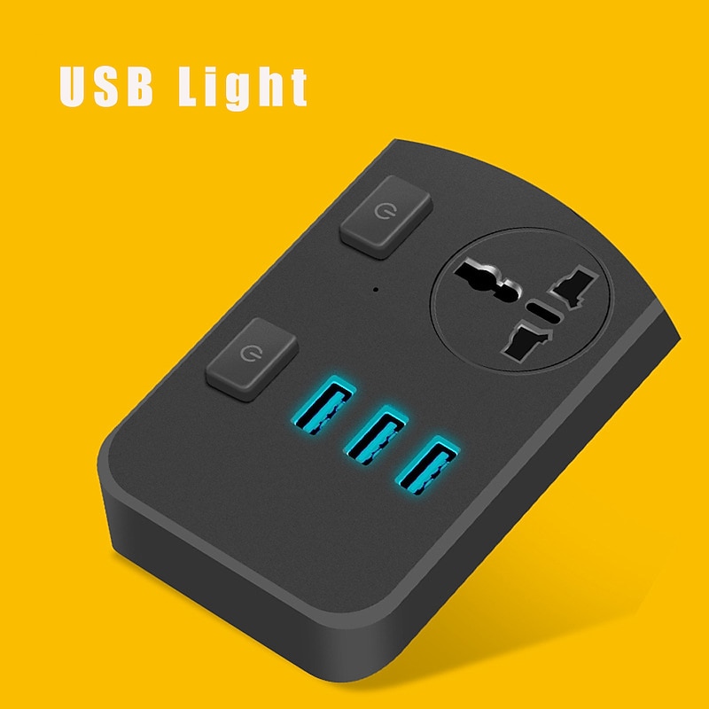 Independent switch Power Strip Surge Protector 3AC Outlets and USB C Charging Ports 6 feet long extension cord for Home & Office3