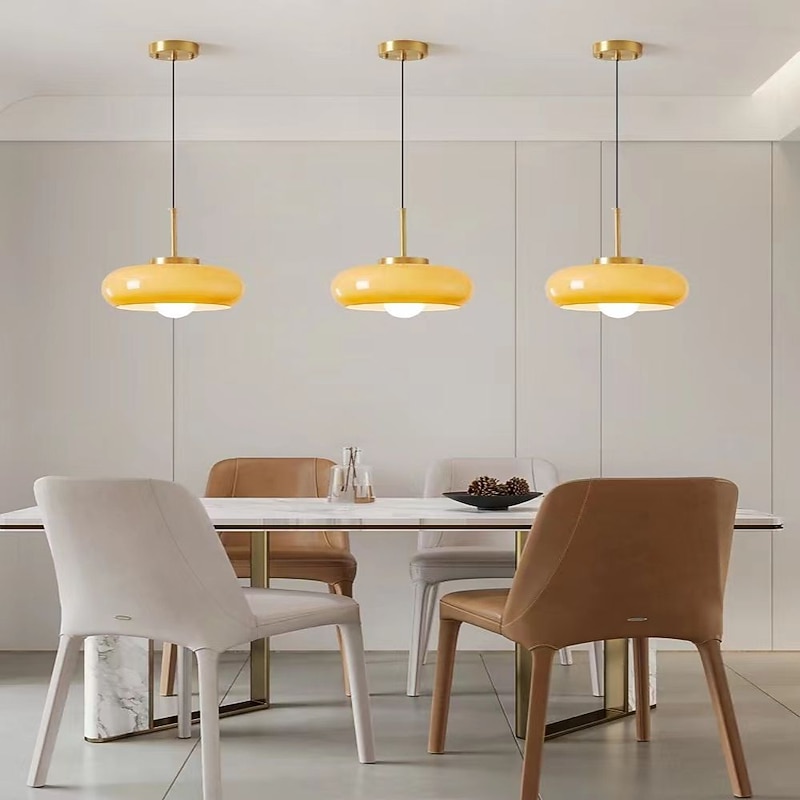 LED Pendant Light Glass Copper 28cm Unique Chandelier for Dining Room Bedroom Cord Adjustable2