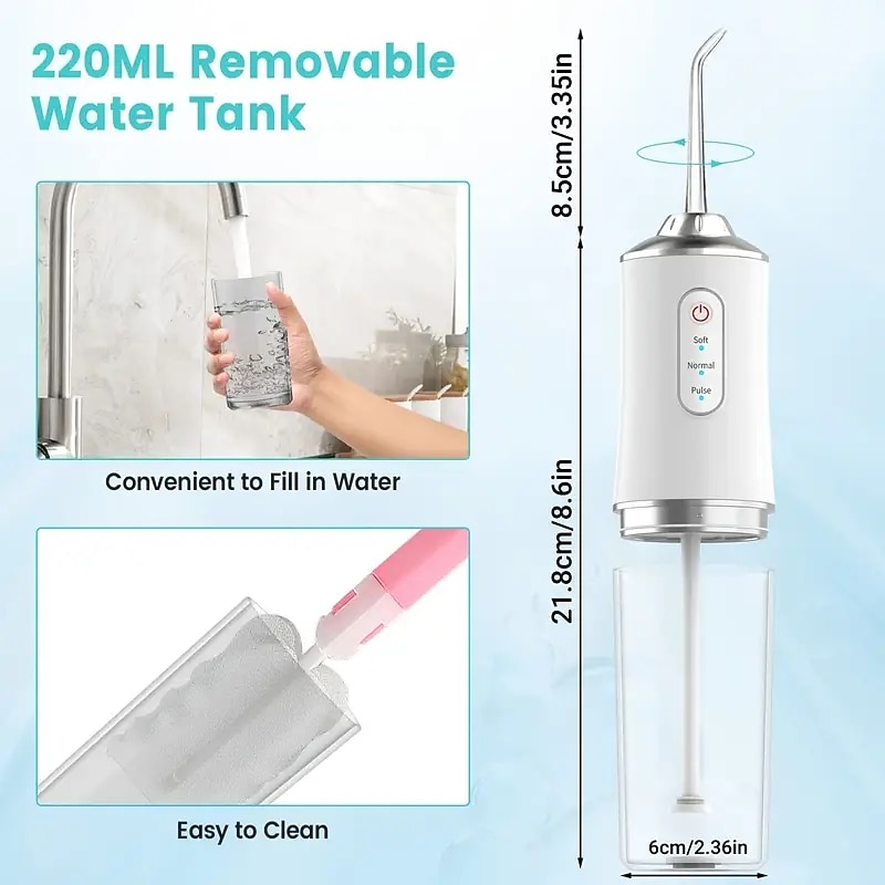 4 In 1 Water Flosser For Teeth Cordless Water Flossers Oral Irrigator With DIY Mode 4 Jet Tips Tooth Flosser Portable And Rechargeable For Home Travel For Men And Women Daily Teeth Care3