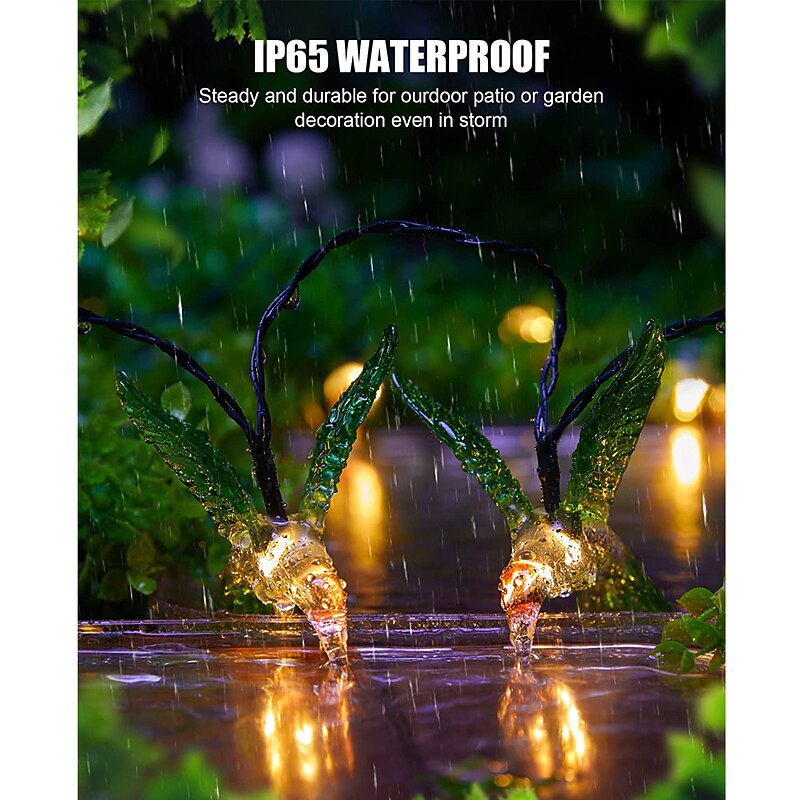 Solar Hummingbird String Lights 5m 20LEDs Outdoor Waterproof Fairy Lights Christmas Garden Wedding Party Garden Tree Balcony Landscape Decoration3