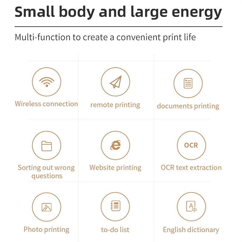 A4 Printer Portable Thermal Printer Wireless Bluetooth Office File Machine for iOS and Android Phone Photo Homework Maker4