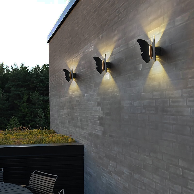 Wall lamp Outdoor Wall Light Butterfly Design 3000K 10W IP65 Waterproof Up and Down Light Modern Minimalist Aisle Stairs Courtyard gate Super Bright led Outdoor Wall Light Warm White2