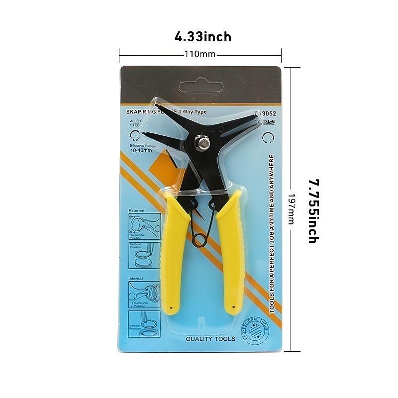 2 In 1 Dual-purpose Circlip Pliers, Internal And External Circlip Pliers Spring Disassembly Circlip Pliers Internal And External Clamp Dual-purpose Maintenance Tool Wrench2