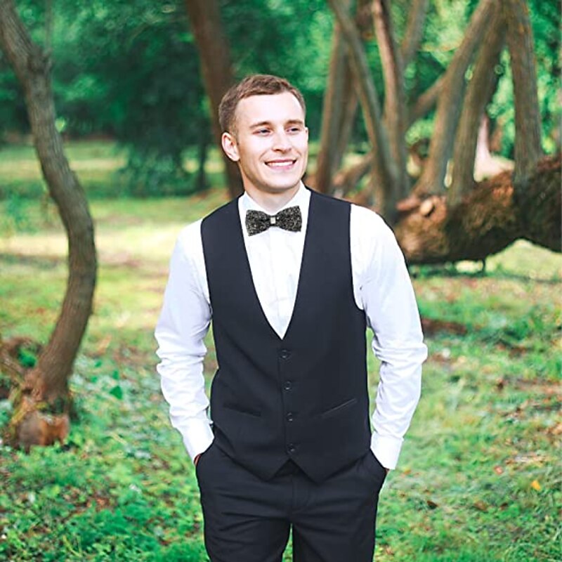 Men's Party Bow Tie Bow Fashion men's diamond-studded star bow tie bow trendy party Accessories Men Luxury Sparkling Diamante Bowties Silver crystal and gem bow tie3