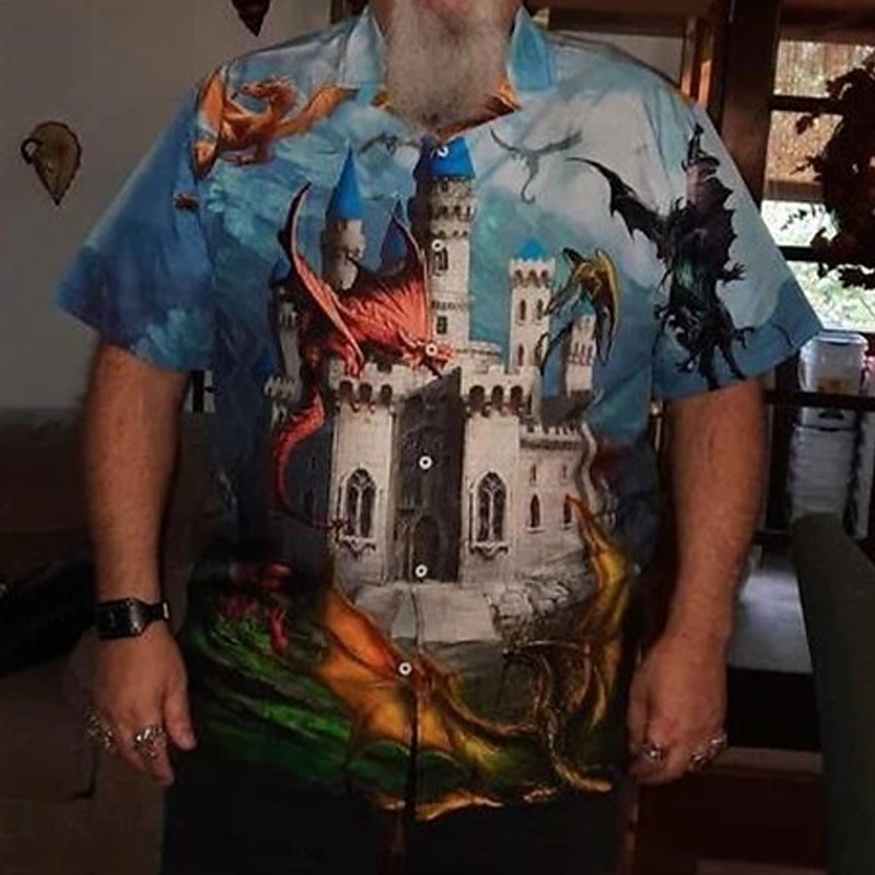 Kentucky Derby Men's Horse American Flag Horse Racing Shirt Summer Hawaiian Shirt Button Up Shirt Short Sleeve Sports Fashion Streetwear Outdoor Casual Hawaiian Summer Spring Cuban Collar Print Funny4