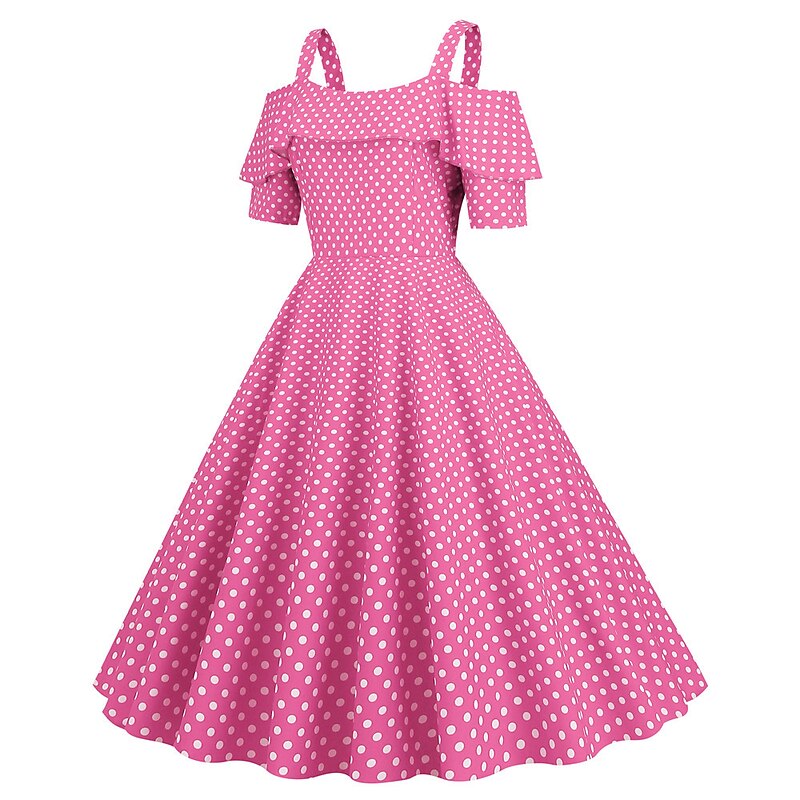 Retro Vintage 1950s Cocktail Dress Dress Party Costume Flare Dress Polka Dot Fancy Dress Women's Party / Evening Bachelorette Party Adults' Dress Homecoming Dresses2