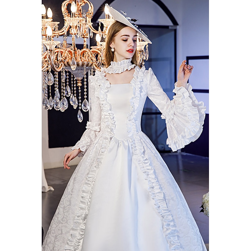 Cinderella Maria Antonietta Retro Vintage Rococo Victorian Renaissance 18th Century Princess Colonial Period Dress Women's Jacquard Costume Vintage Cosplay Performance Wedding Party 3/4-Length Sleeve2