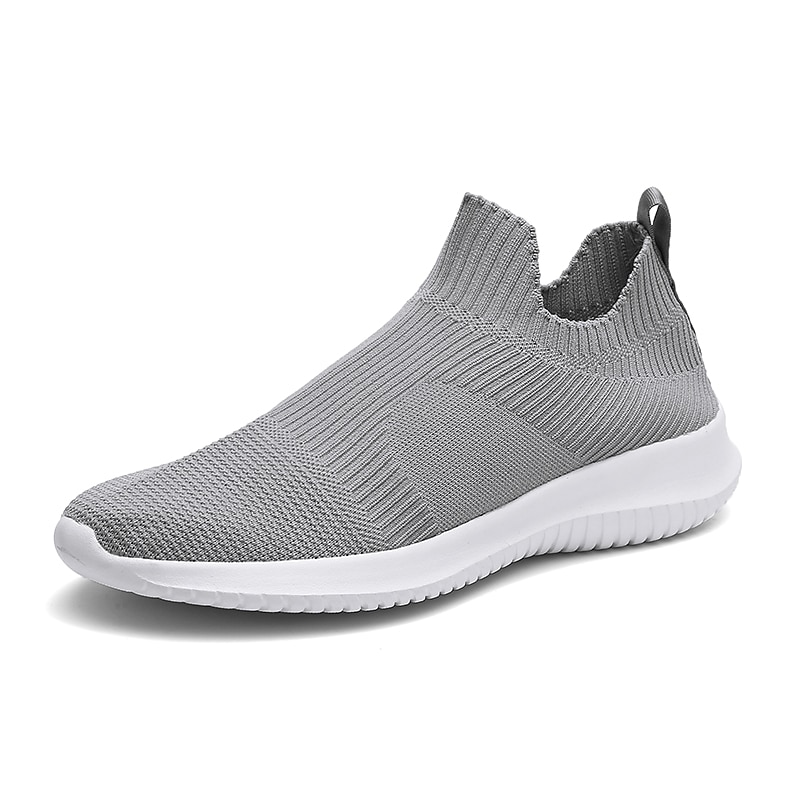 Men's Shoes Loafers & Slip-Ons Plus Size Flyknit Shoes Running Walking Casual Daily Knit Tissage Volant Breathable Loafer Black and White Black White Spring Fall4