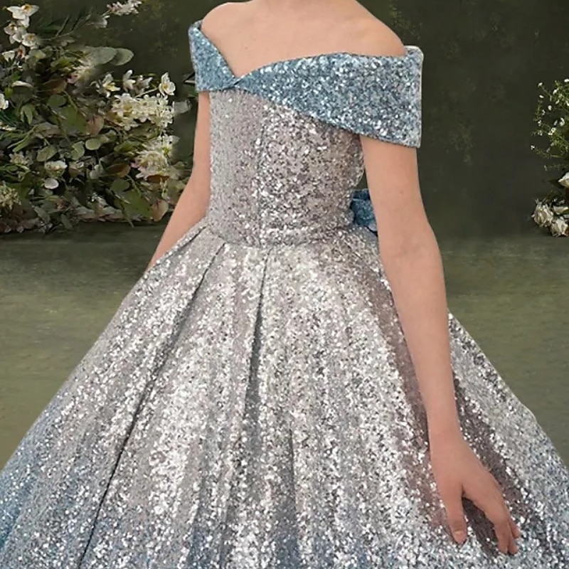 Kids Girls' Party Dress Solid Color Sleeveless Performance Mesh Princess Sweet Mesh Mid-Calf Sheath Dress Tulle Dress Summer Spring Fall 2-12 Years Blue Sky Blue4