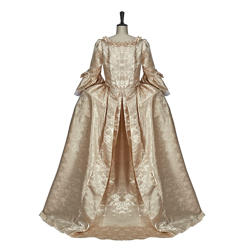Vintage Rococo Victorian Renaissance Princess Colonial Period Prom Dress Women's Costume Vintage Cosplay Performance Party Halloween 3/4-Length Sleeve Maxi Princess Plus Size Dress Halloween4