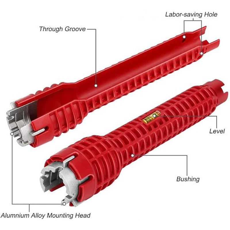 8 In 1 Multifunction Faucet and Sink Installer Tool Faucet Wrench Tool Plumbing Tool Water Pipe Spanner for Kitchen Bathroom Toilet Water Pipe4