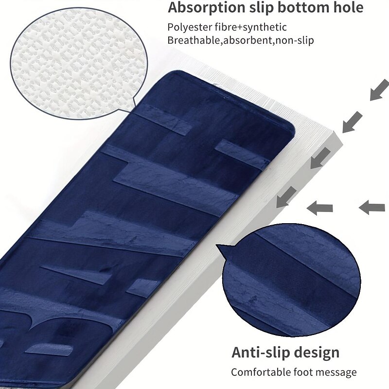 Memory Foam Bath Mat, Cobblestone Super Absorbent Bath Mat, Machine Washable And Ultra Soft, Bathroom Supplies4