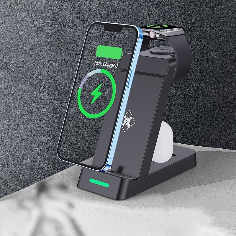 3 In 1 Multifunctional Wireless Charger Charging Station For iPhone/iWatch/AirPods Samsung Ultra Galaxy Watch Buds