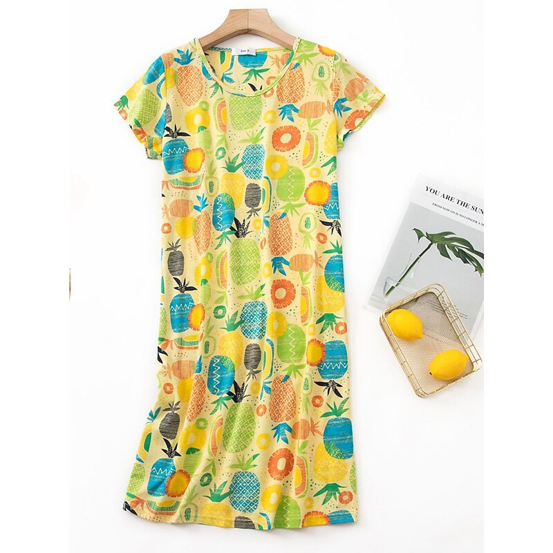 Women's Pajamas Nightgown Nightshirt Dress Animal Fruit Casual Comfort Sweet Home Street Daily Breathable Crew Neck Short Sleeve Summer Spring Home Outfits2