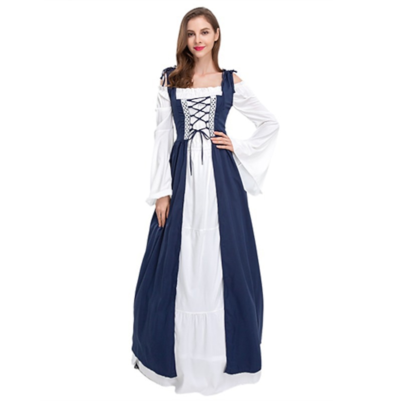 Retro Vintage Medieval Renaissance Dress OverDress Lady Viking Elven Fancy Dress Women's Celtic Fantasy Vacation Masquerade Casual Daily Adults' Dress2