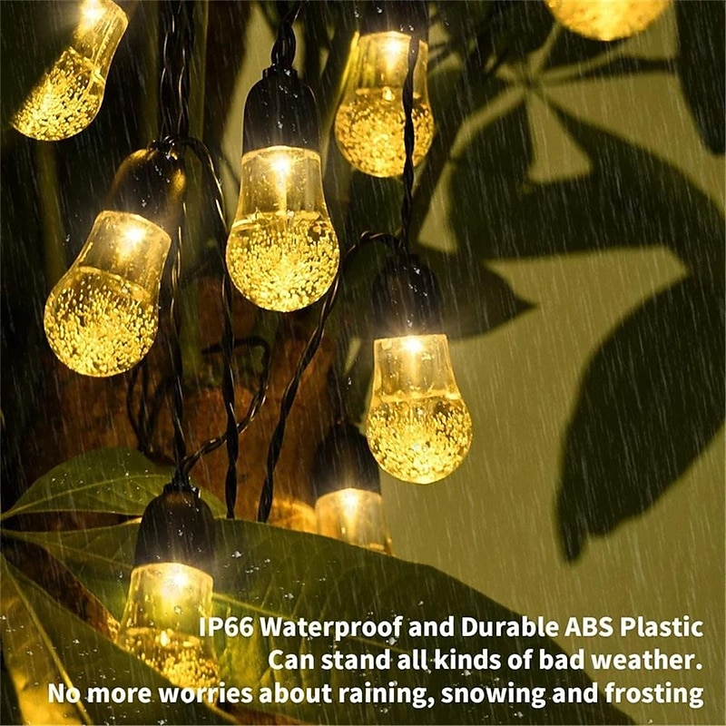 5M 20LED Acrylic Bulb Waterproof Lamp String 8-Mode Control Courtyard Christmas Decoration Lamp Festive Party Atmosphere Lamp EU US Plug3