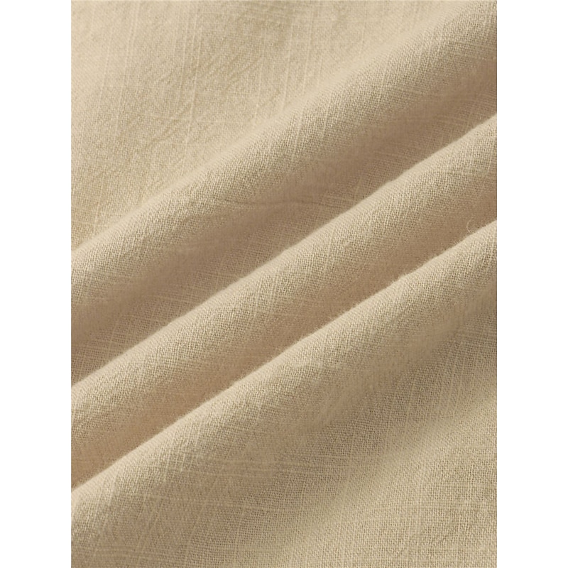 Men's Shirt Chinese Collar Shirt Mandarin Collar Shirt Summer Shirt Casual Shirt Black White Light Green Blue Orange Short Sleeve Plain Band Collar Vacation Daily Clothing Apparel Cotton Cotton Blend3