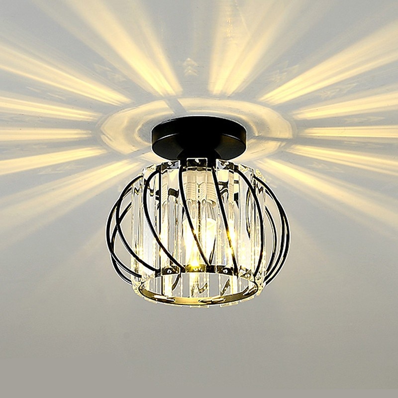 L.T LIGHTS LED Ceiling Light Industrial Cage Style Chandelier Flush Mount Lights Metal Modern Style Painted Finishes Ceiling Lamp for Corridor 110-240V4