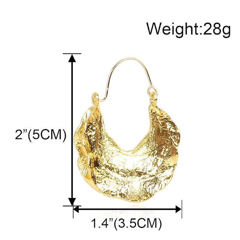 Chunky Hoop Earrings Retro Vintage 1920s Alloy Roaring 20s Women's Fashion Jewelry Tribal Ethnic Creole Earrings3