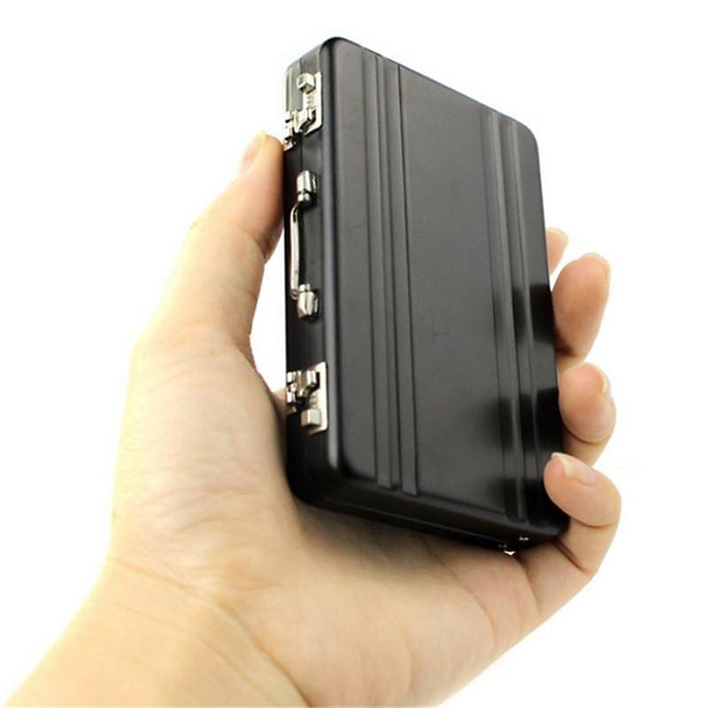 Lock Box Modeling Suitcase Aluminum Metal Business Card Holder Card Case