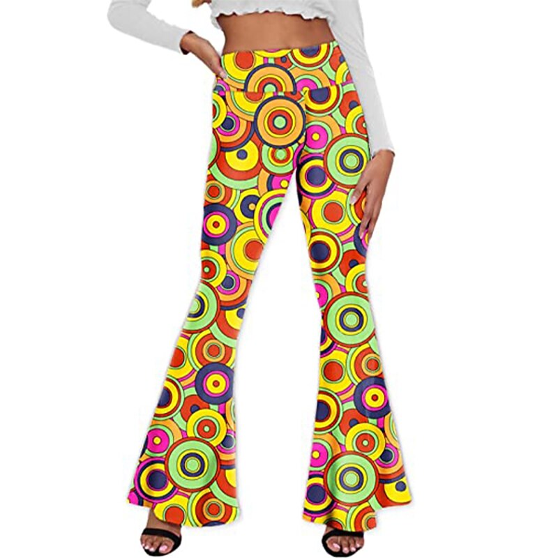 Retro Vintage 1960s 1970s Trousers Bell Bottom Pants Flared Trousers Hippie Fancy Dress Women's Daily Wear Bachelorette Party Pride Parade Adults' Pants