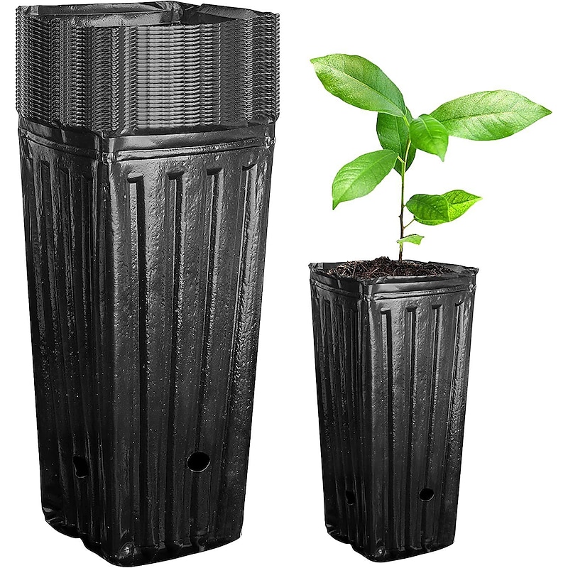 20Pcs Tall Tree Pots,Plastic Deep Nursery Treepots, Seedling Flower Plant Container Pots for Indoor Outdoor Garden Plants - Main Image