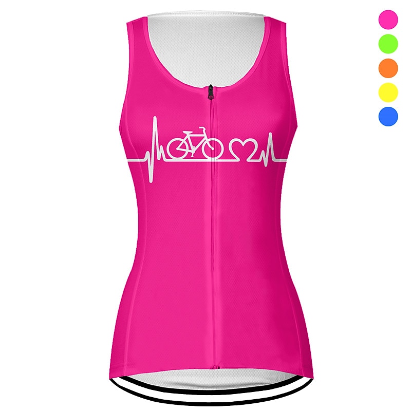 Women's Cycling Vest Cycling Jersey Graphic Letter & Number Funny Sleeveless Bike Vest / Gilet Top with 3 Rear Pockets Mountain Bike MTB Road Bike Cycling Quick Dry Back Pocket Moisture Wicking