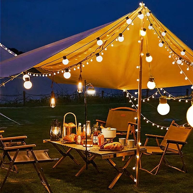 Outdoor Camping Lamp String Big Bulbs 5M-20LEDs  6.5M-30LEDs Waterproof Anti-crushed LED Light Bulbs Outdoor Backyard Garden Porch Decorative Tent Light Terrace Lamp4