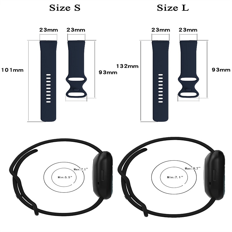 4 Pack 3 Pack Smart Watch Band Compatible with Fitbit Versa 4 Sense 2 Versa 3 Sense Soft Silicone Smartwatch Strap Adjustable Women Men Sport Band Replacement  Wristband2